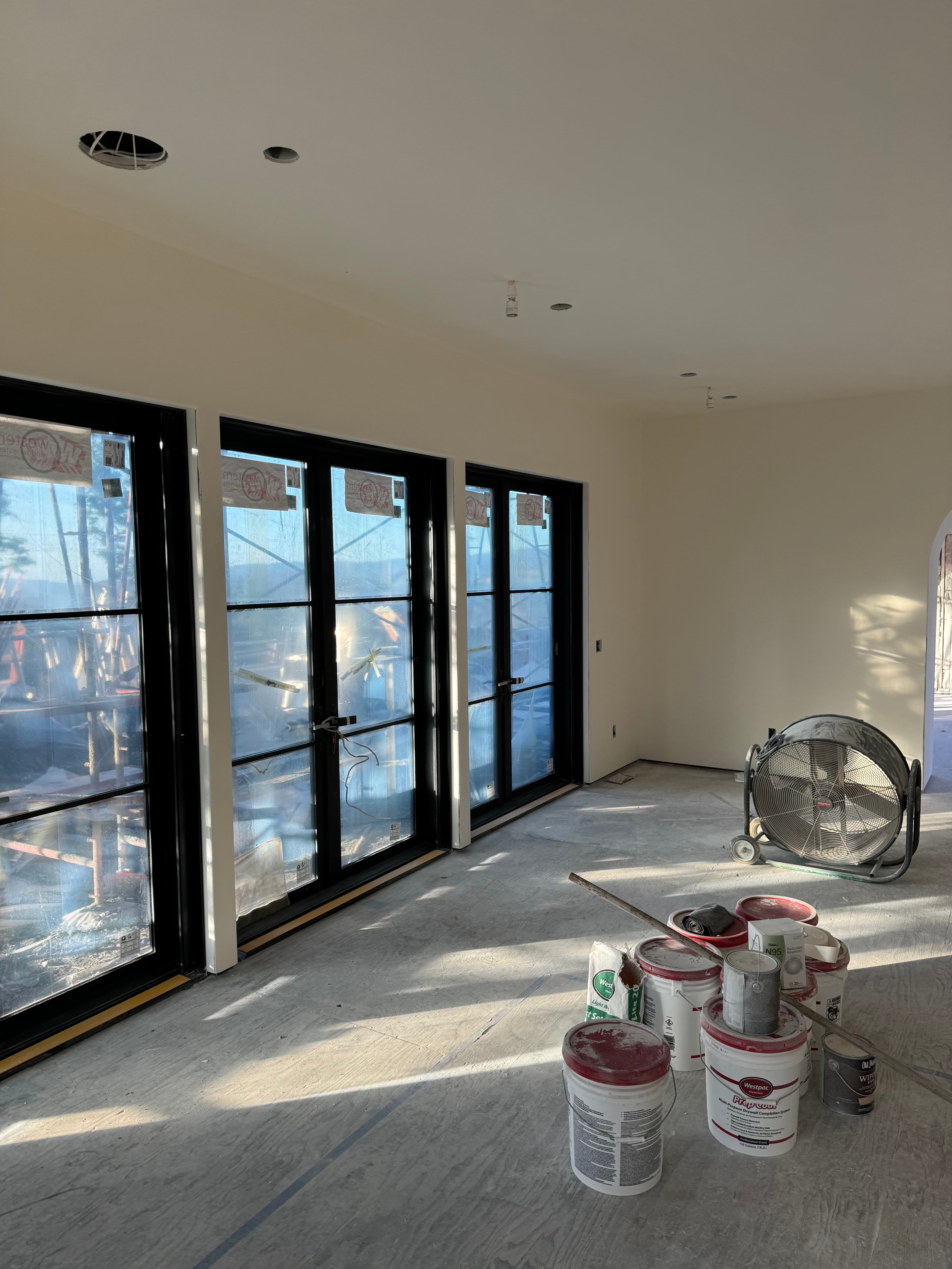 Modern custom home drywall finish