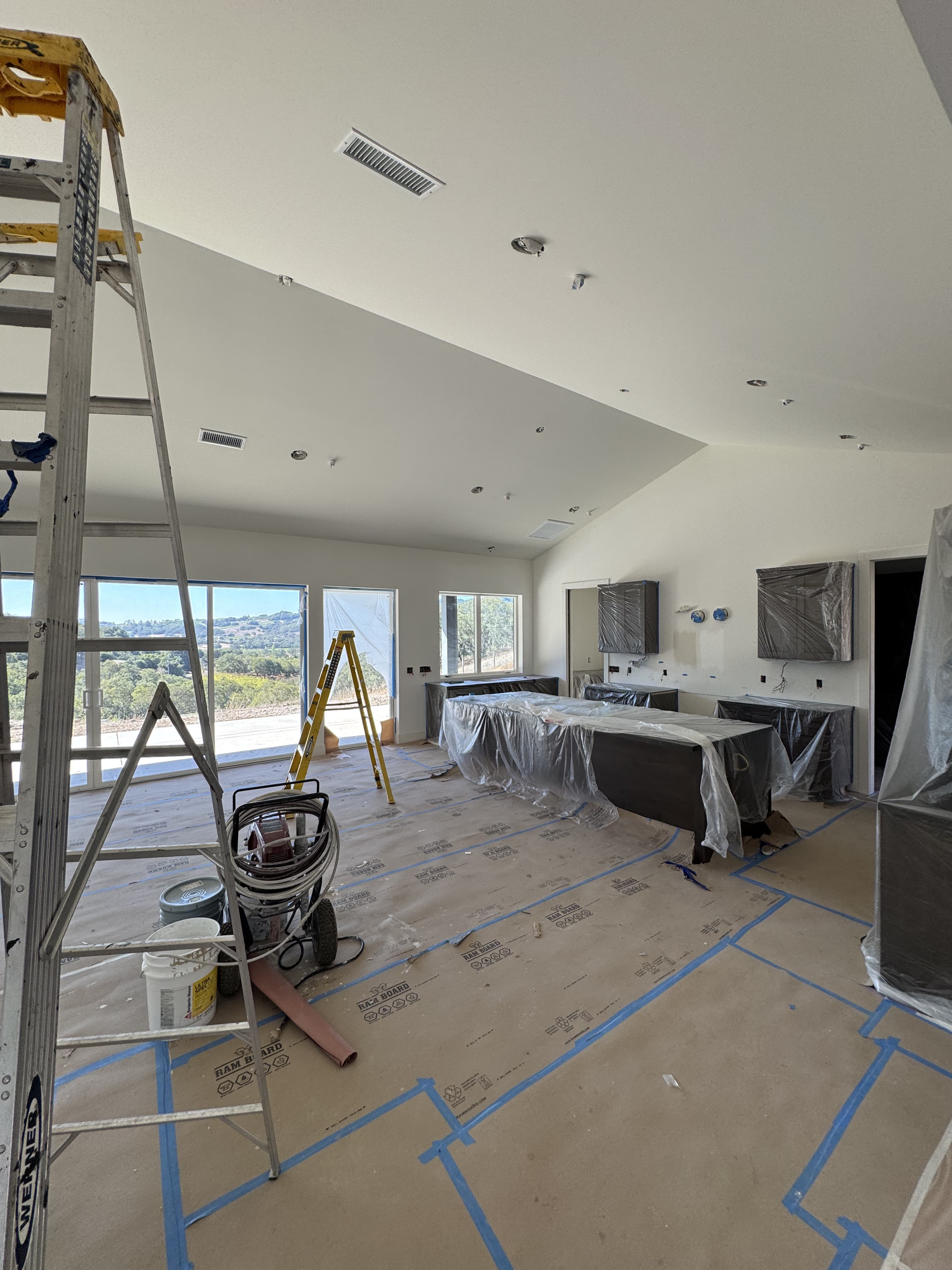 Kitchen remodel with drywall finishing in progress