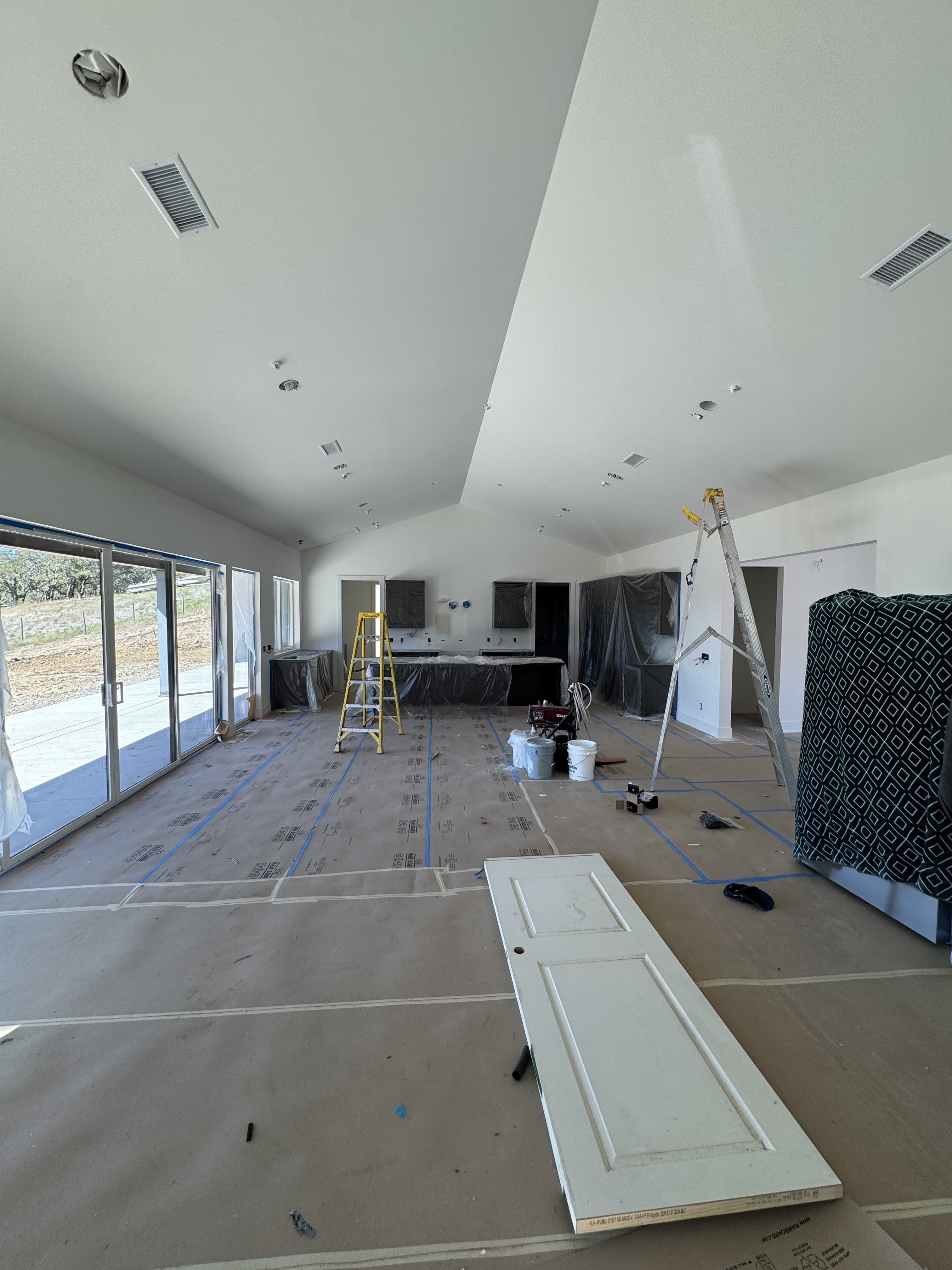 Interior room prepped and ready for painting
