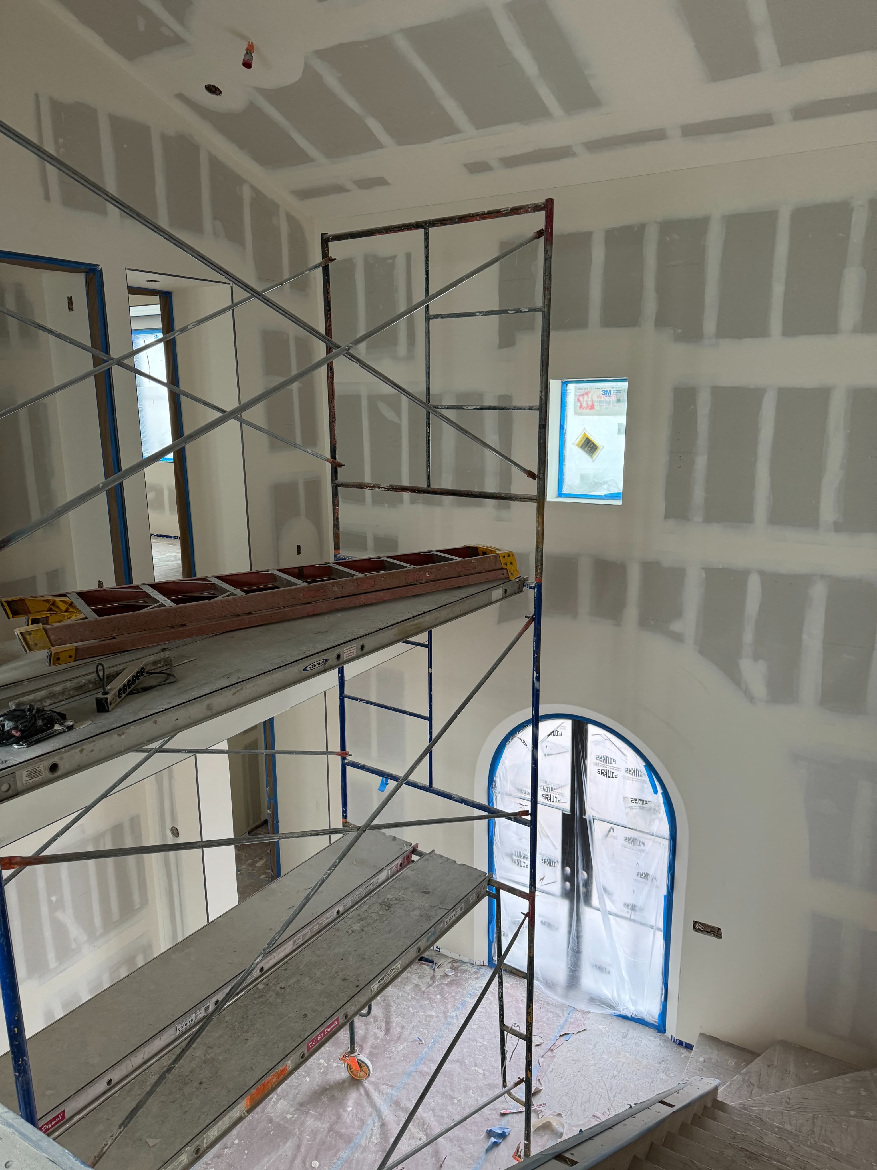 Interior framing of a residential construction project